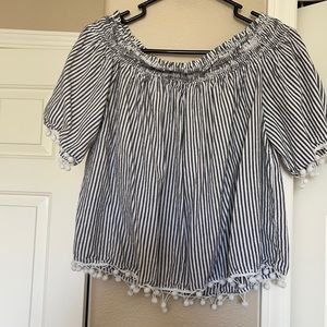 Striped off the shoulder top